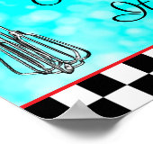 Poster Panneau turquoise, noir et rouge Just Beat It (Coin)