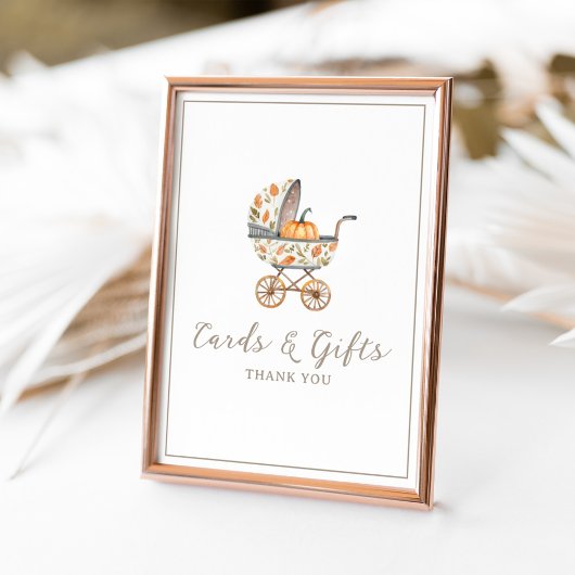 Poster Panneau Un petit Baby shower Citrouille Cartes et