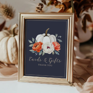 Poster Panneau Un petit Baby shower Citrouille Cartes et
