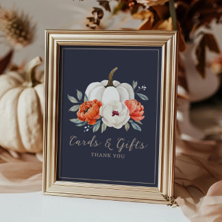 Poster Panneau Un petit Baby shower Citrouille Cartes et