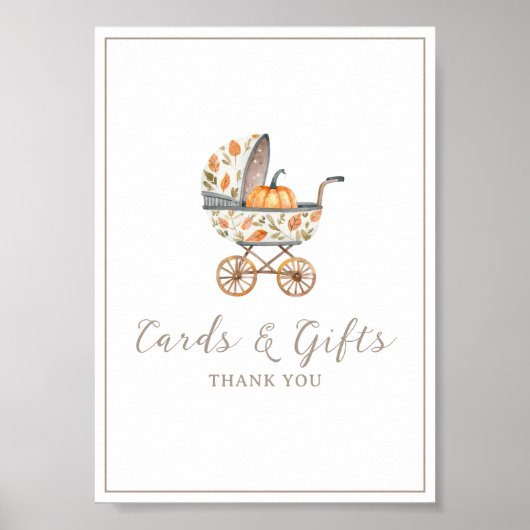 Poster Panneau Un petit Baby shower Citrouille Cartes et (Devant)