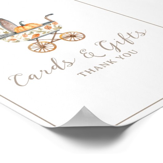 Poster Panneau Un petit Baby shower Citrouille Cartes et (Coin)