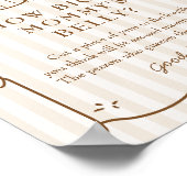 Poster Panneau ventre Baby shower café en bande (Coin)