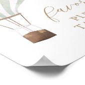 Poster Panneau Vert Baby shower à air chaud (Coin)