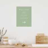 Poster Panneau vert Bienvenue au Mariage (Cuisine)