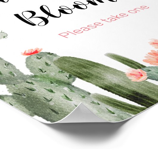 Poster Panneau Vert Cactus Baby In Bloom (Coin)