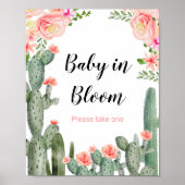 Poster Panneau Vert Cactus Baby In Bloom (Devant)