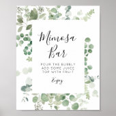 Poster panneau vert eucalyptus mimosa (Devant)