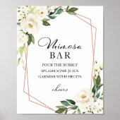 Poster Panneau vert Géométrique Blanc Floral Mimosa Bar (Devant)