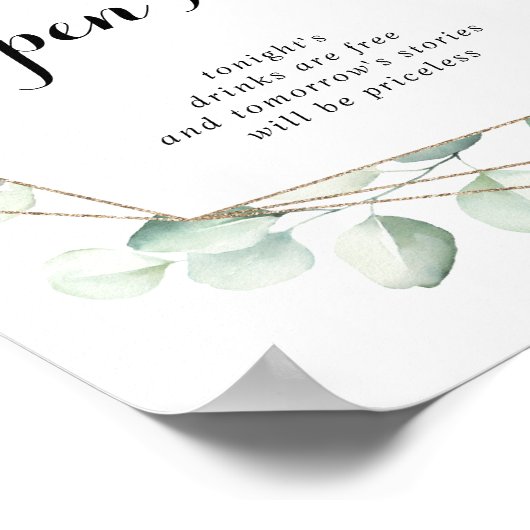 Poster Panneau vert Mariage à barre ouverte géométrique E (Coin)