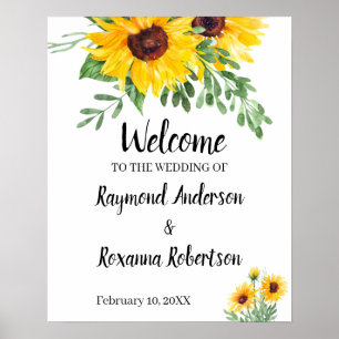 Poster Panneau vert Mariage de bienvenue