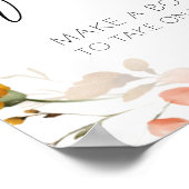 Poster Panneau vintage à barres florales (Coin)