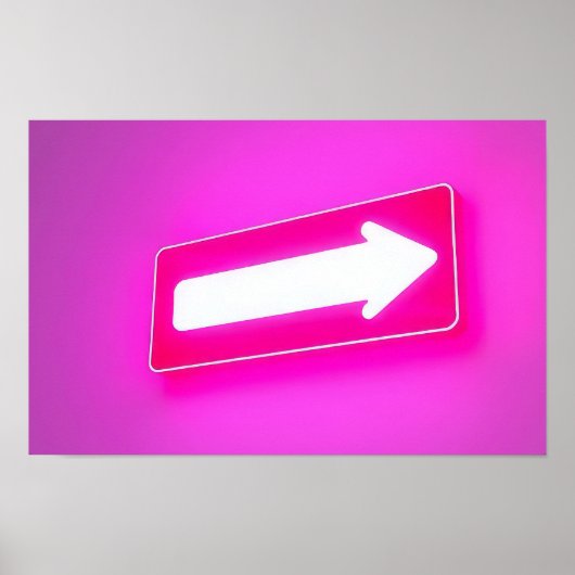 Poster Panneau violet indiquant le bon chemin (Devant)