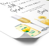 Poster Panneau Wedding shower Mimosa  citrons aquarelle (Coin)