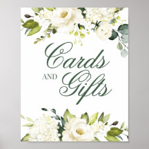 Panneau White Roses Cartes & Cadeaux