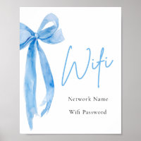 Panneau Wi-Fi Aquarelle moderne Dusty Blue élégant