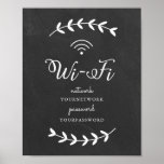 Poster Panneau Wi-Fi thématique Chalkboard<br><div class="desc">Panneau d'affiche wifi sur le thème du tableau noir 5x7. Personnalisable .</div>