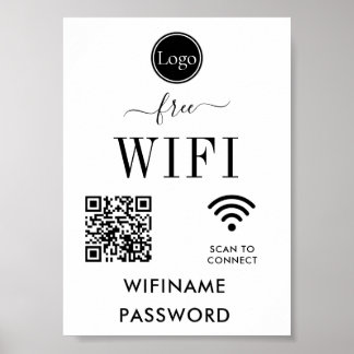 Poster Panneau WiFi décoratif Mariage personnalisé