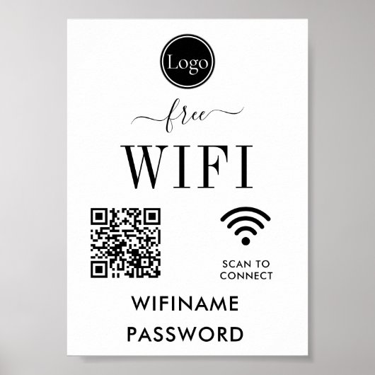 Poster Panneau WiFi décoratif Mariage personnalisé (Devant)