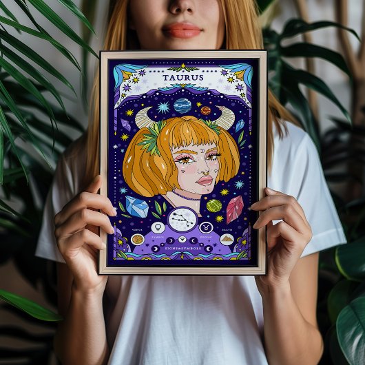 Poster Panneau Zodiaque Taurus BluePoster - Elégant et Te