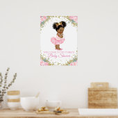 Poster Panneaux de Baby shower de fille afro-américaine (Cuisine)