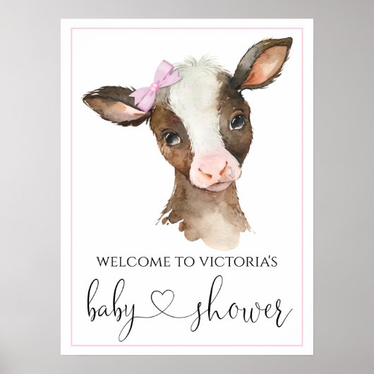 Poster Panneaux de Fête de Naissance de Vache de Ferme Fi (Devant)