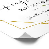 Poster Panneaux de programme de cérémonie de mariage verd (Coin)