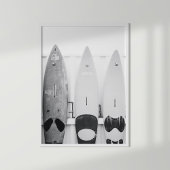 Poster Panneaux de Surf côtier noir et blanc