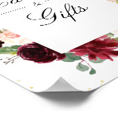 Poster Panneaux floraux bordeaux & navals Cartes & Cadeau (Coin)