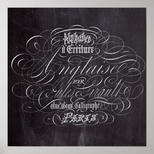 Poster Panneaux rougeâtres à Paris Scripts français (Devant)