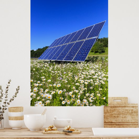 Poster Panneaux solaires Green Meadow Énergie durable (Cuisine)