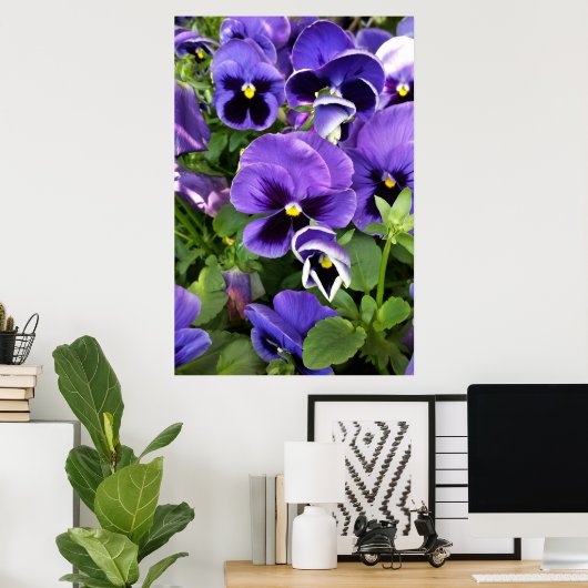 Poster panneaux violets (Bureau à domicile)