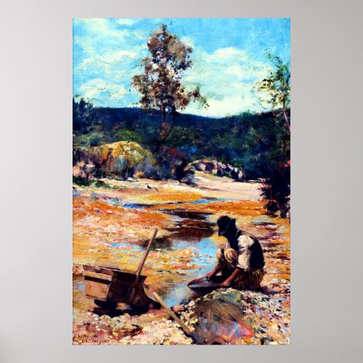 Poster Panning for Gold 1893 Walter Withers Australie (Devant)