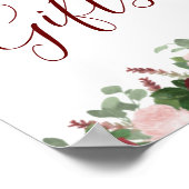 Poster Panonceau de cadeaux de douche de mariage floral r (Coin)