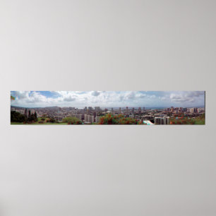 Poster Panorama d'anaglyphe du diamant 3D de Honolulu