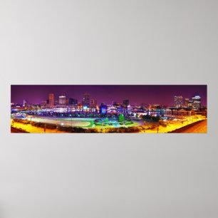 Poster Panorama de Baltimore's Inner Harbor Night Skyline