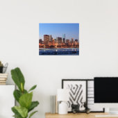 Poster Panorama de Chicago, Illinois sur le lac (Bureau à domicile)