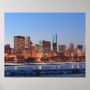 Poster Panorama de Chicago, l'Illinois à travers le lac