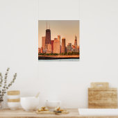 Poster Panorama de Chicago skyline au lever du soleil (Cuisine)