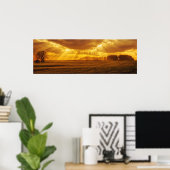 Poster Panorama de coucher de soleil à la campagne (Bureau à domicile)