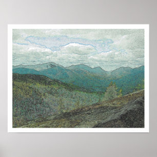 Poster Panorama de crêtes de montagne d'Adirondack