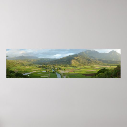 Poster Panorama de la vallée de Hanalei (Devant)