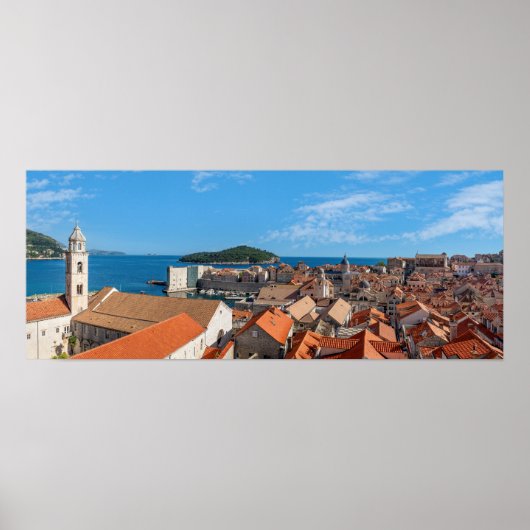 Poster Panorama de la ville de Dubrovnik - Croatie (Devant)