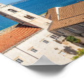 Poster Panorama de la ville de Dubrovnik - Croatie (Coin)