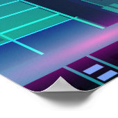 Poster Panorama de la ville de nuit avec lumière néon sur (Coin)