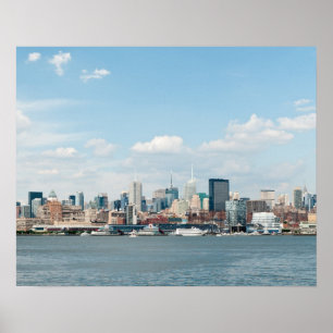 Poster Panorama de Midtown Manhattan au-dessus du fleuve