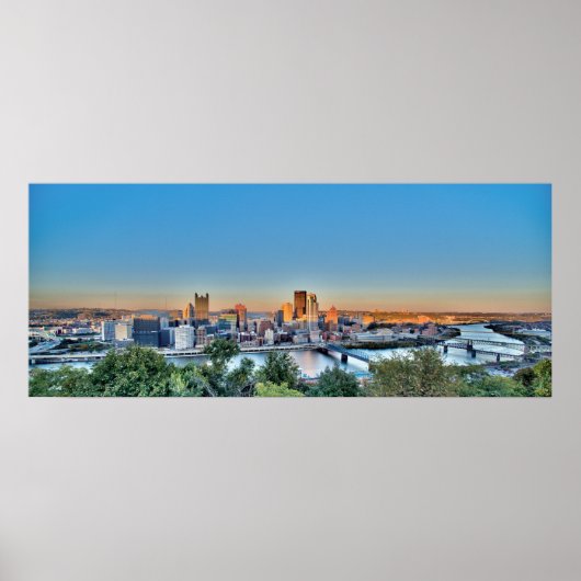 Poster Panorama du centre-ville de Pittsburg (Devant)