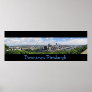 Poster Panorama du centre-ville de Pittsburgh