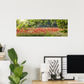 Poster Panorama du champ de pavot au printemps (Bureau à domicile)
