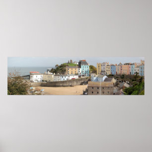 Poster Panorama du port de Tenby